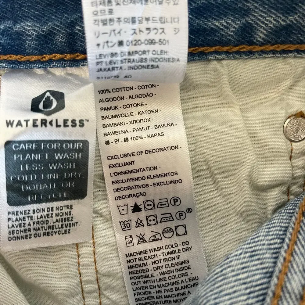 LEVI’s 501 High Rise Denim Jeans Straight Leg Button Fly - Size W32xL26
